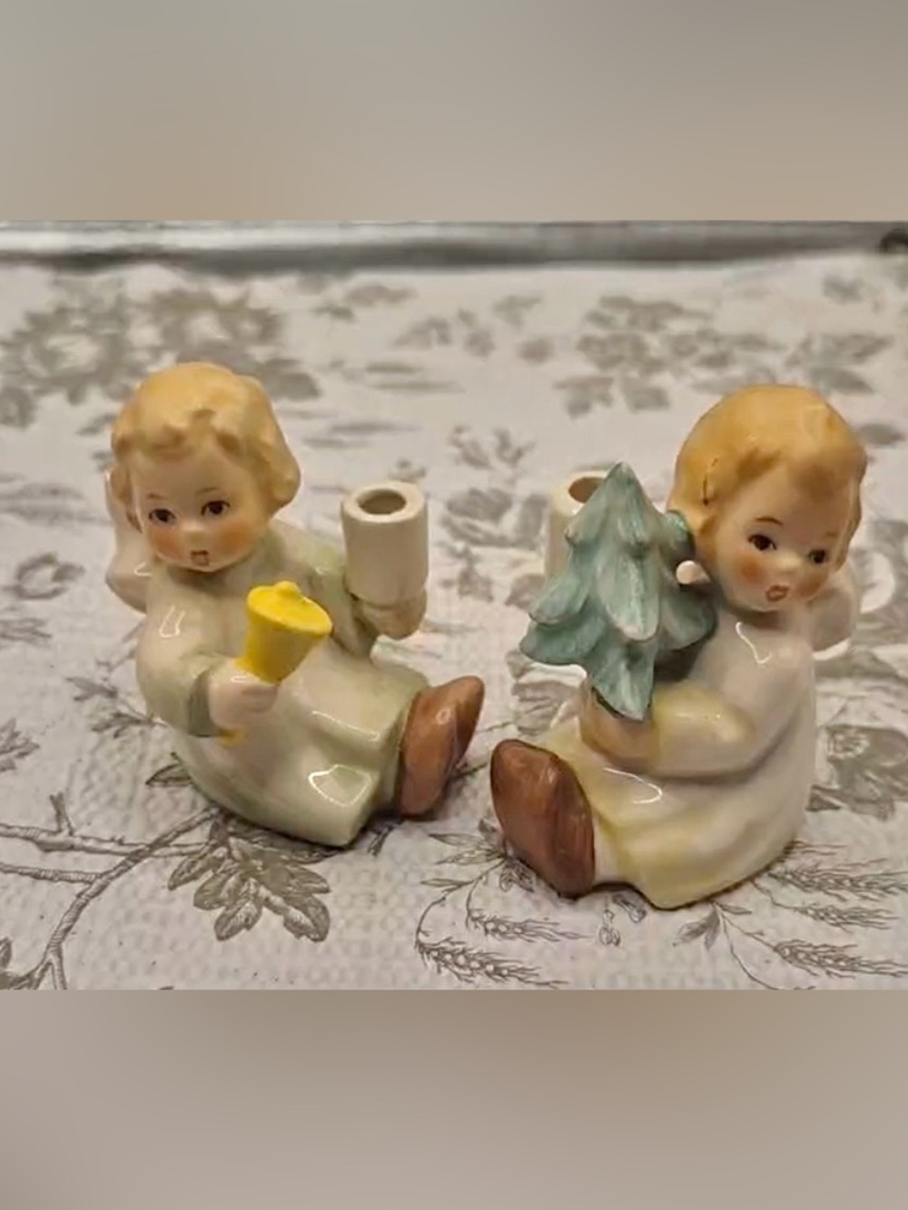 Vintage Goebel Angels 2 Maria Spötl West Germany Christmas Angel Candle Holders